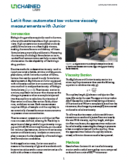 Let it flow: automated low volume viscosity measurements with Junior