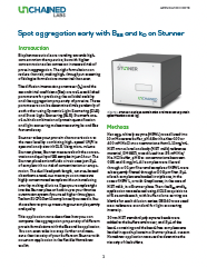 Spot aggregation early with B<sub>22</sub> and k<sub>D</sub> on Stunner