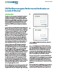 UV/Vis Pharmacopeia Performance Verification on Lunatic & Stunner